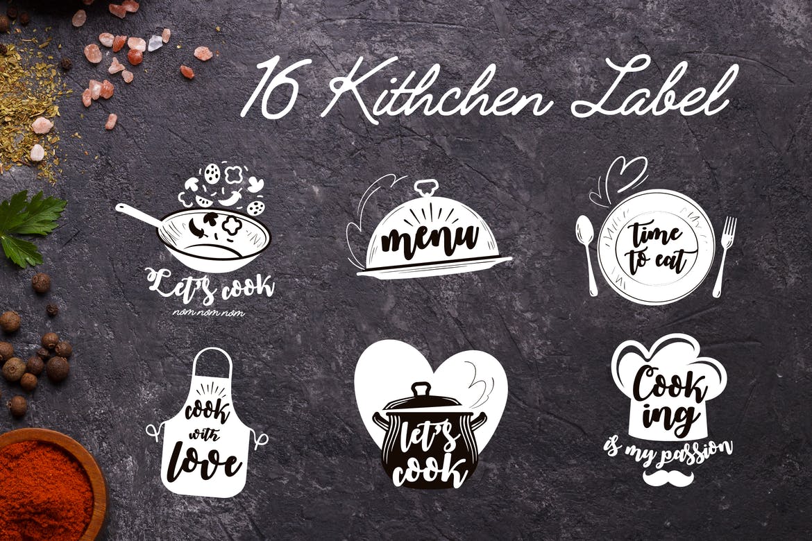 图标 | 16个厨房食物厨具餐具标签