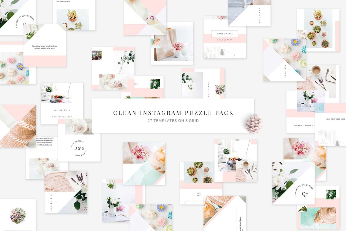 简洁的Instagram拼图包 Clean Instagram Puzzle Pack