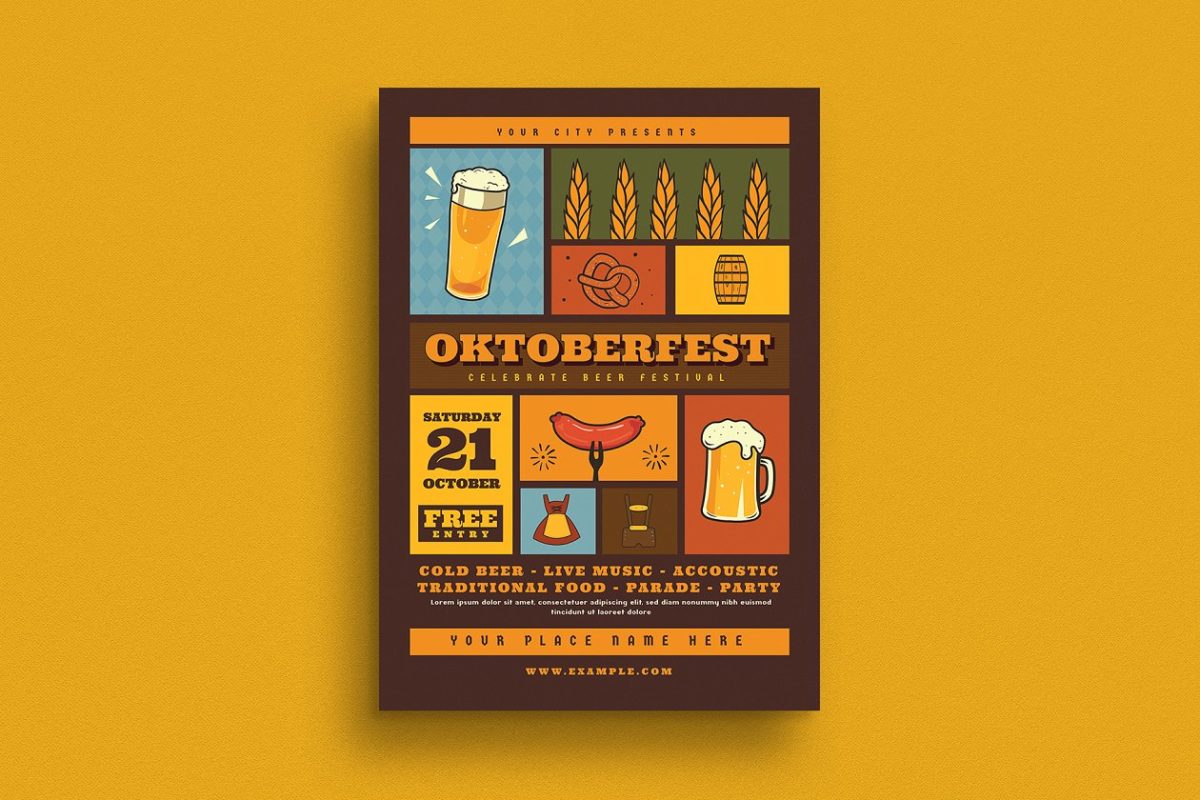 啤酒节活动传单模板 Oktoberfest Event Flyer