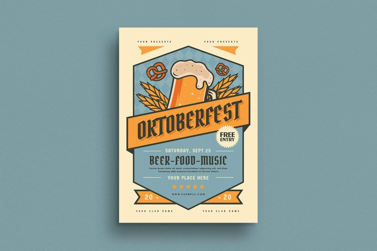 啤酒节活动传单设计 Oktoberfest Event Flyer
