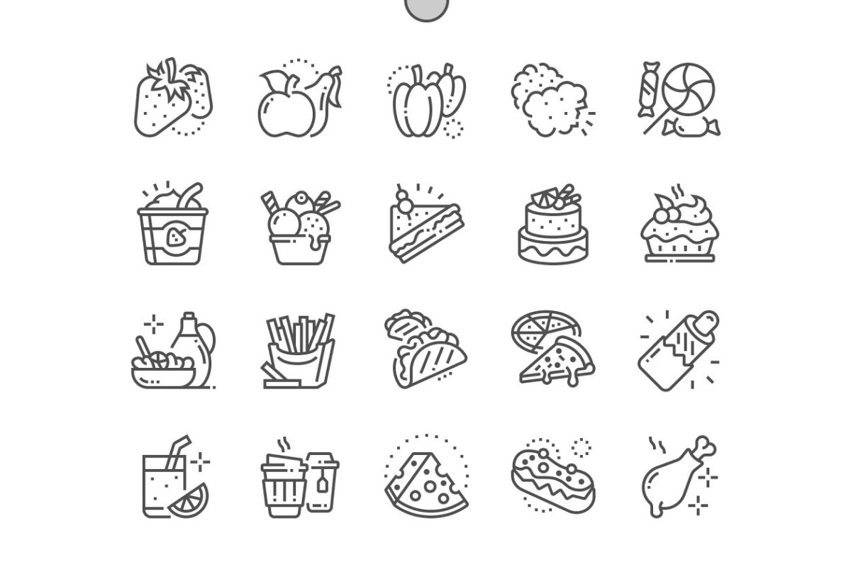 美食图标素材 Food 2 Line Icons