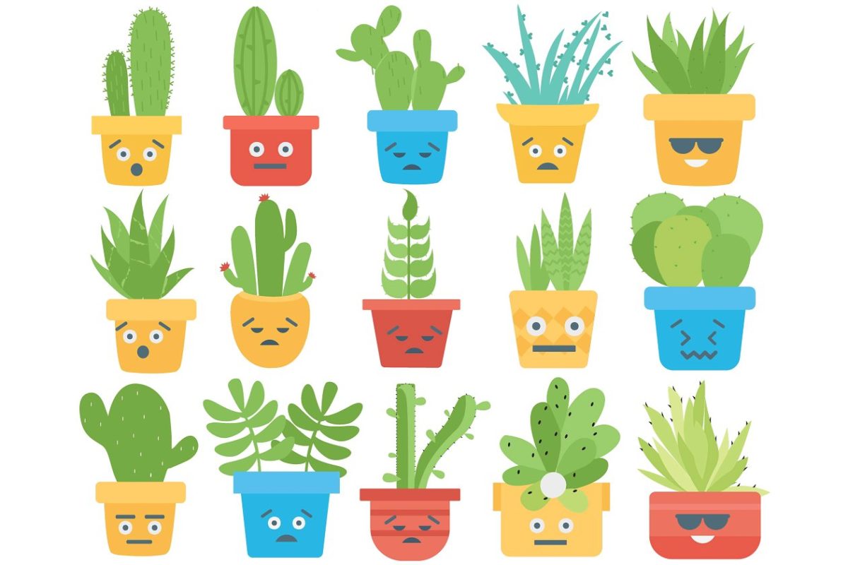 仙人掌矢量图标 Cactus and Succulents Vectors Emoji