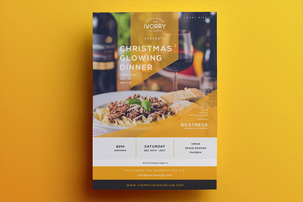 时尚高端的高级餐厅饭店餐饮海报宣传单DM设计模板