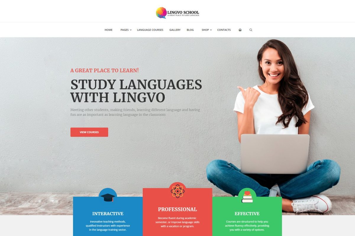 语言培训机构WordPress网站模板 Lingvo Language School Theme