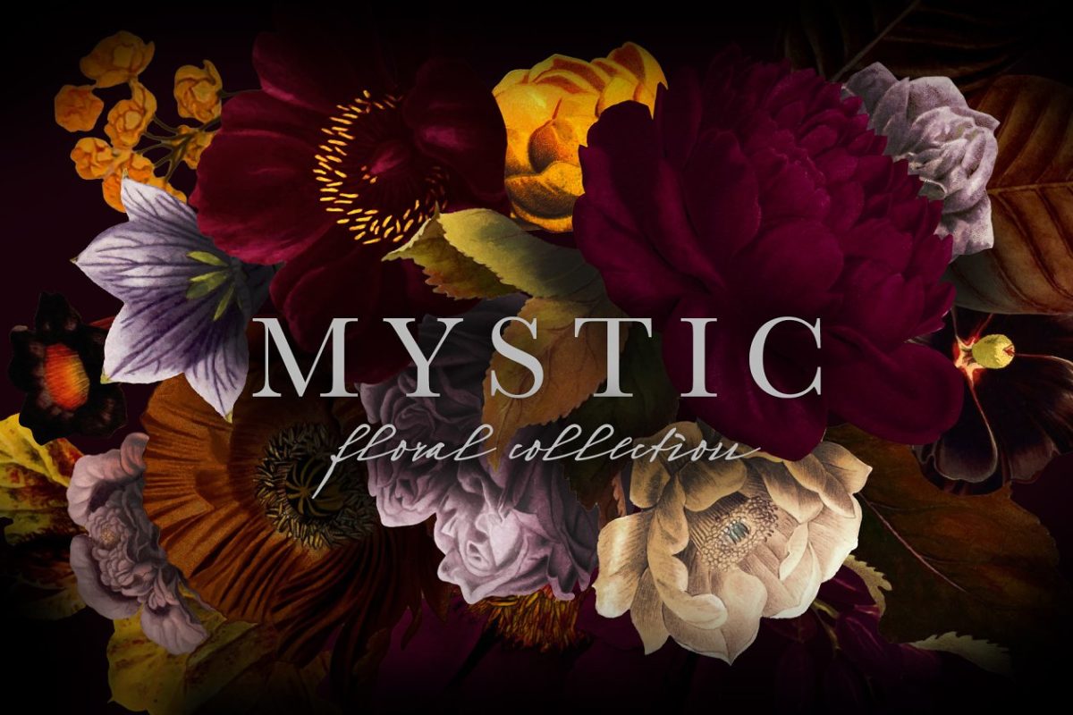 神秘的花卉剪贴画集 Mystic Floral Collection Clip Art