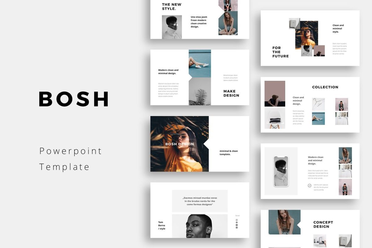 时尚PPT素材模板下载 BOSH – Powerpoint Template