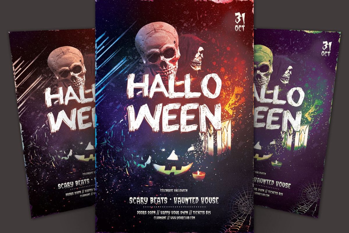 万圣节传单海报模板 Halloween Flyer Template