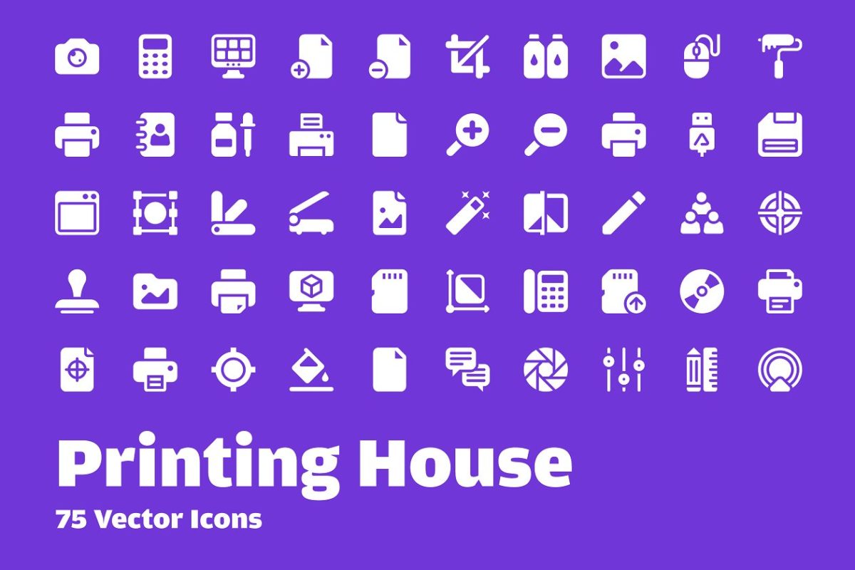 印刷厂图标素材 75 Printing House Vector Icons