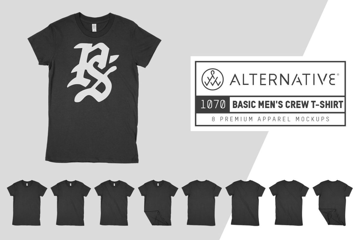 男性T恤模型 Alternative 1070 Men’s T-Shirt Mocks