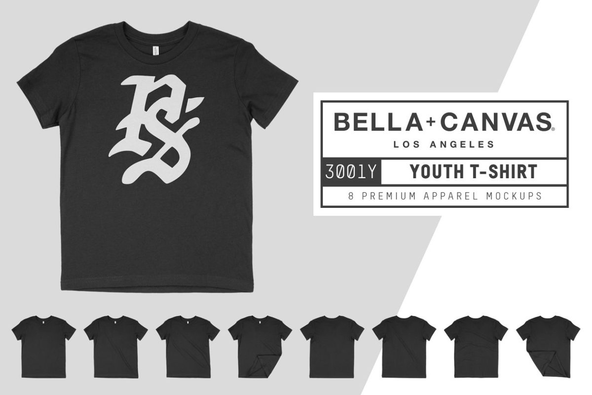 青春t恤模型 Bella Canvas 3001Y Youth T-Shirt