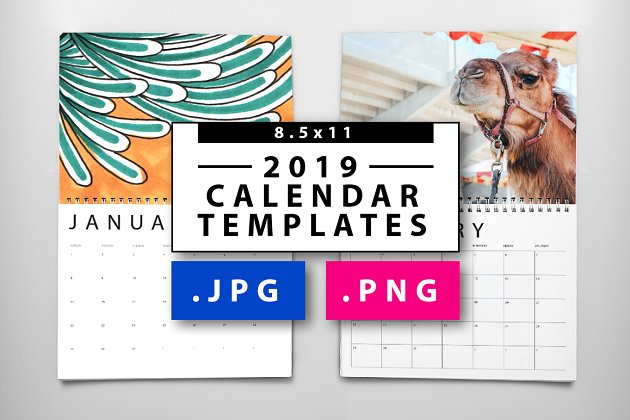 2019日历模板 2019 JPG/PNG Calendar Templates