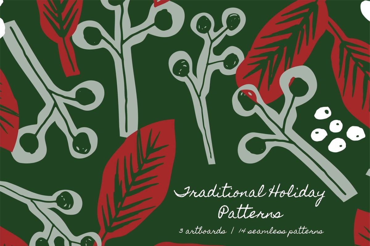 传统假日图案纹理 Traditional Holiday Patterns