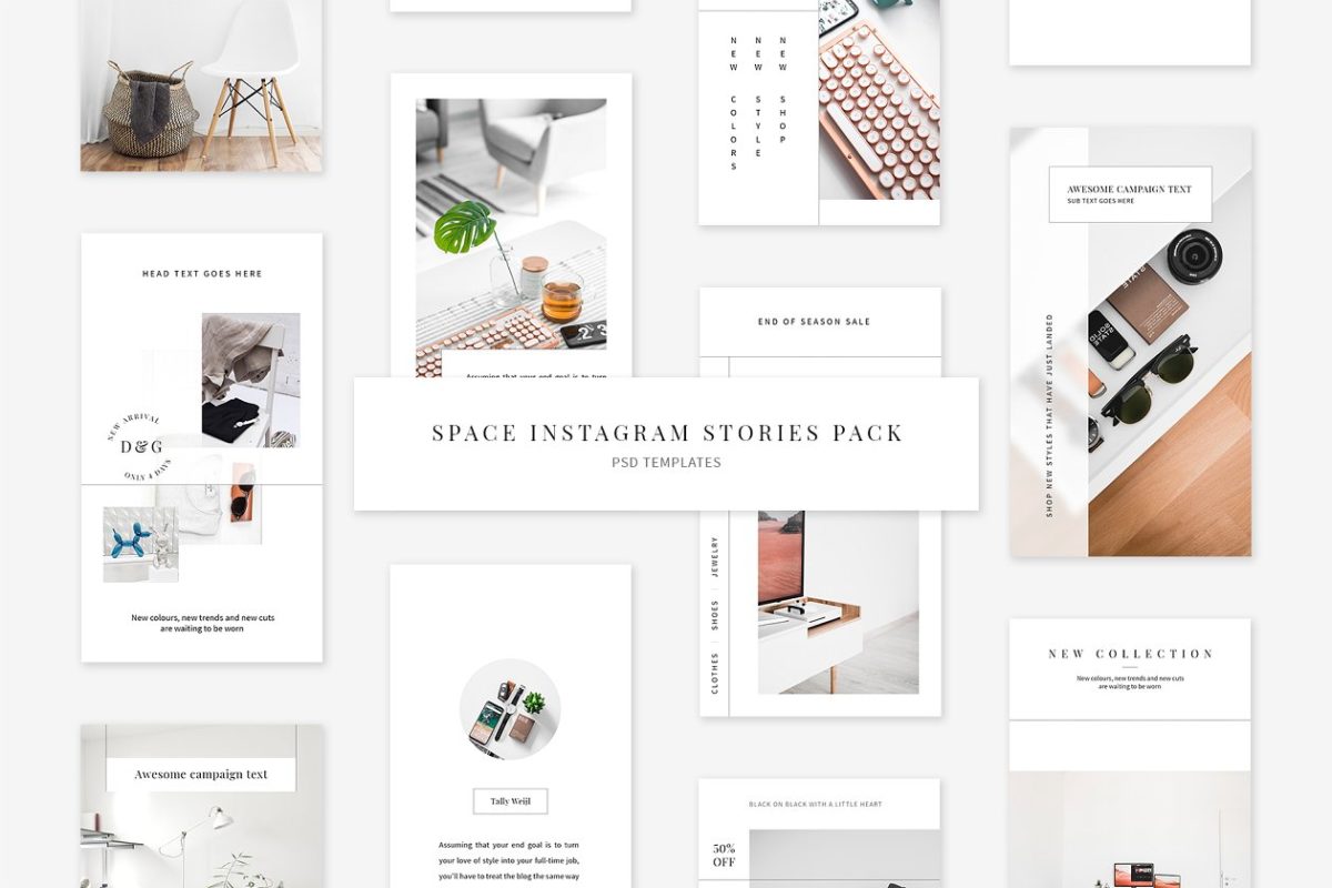 APP广告内容设计模板 Space  Instagram Stories Pack