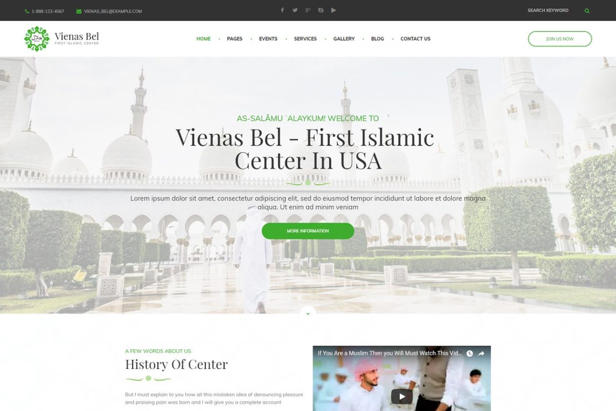 WordPress主题设计网站 Islamic Center WordPress Theme