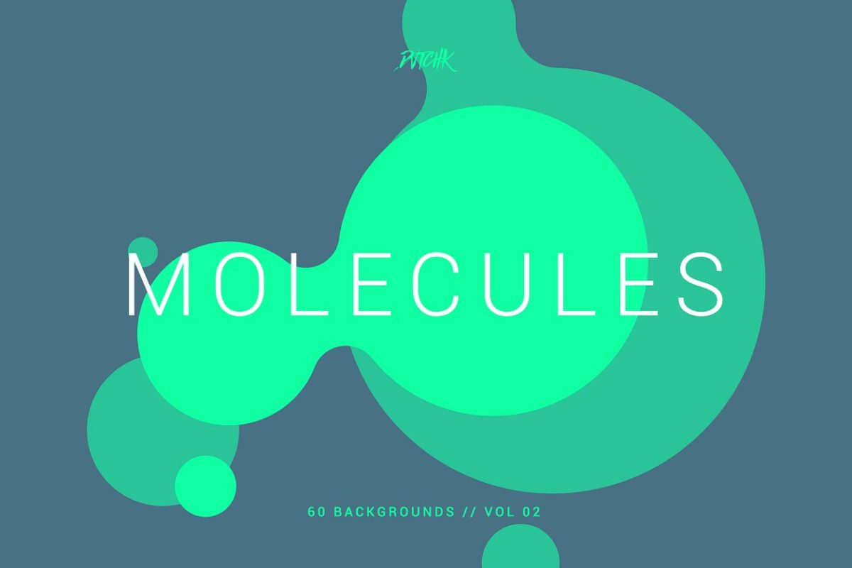 彩色平滑渐变波纹背景v2 Molecules | Flat Backgrounds | V02