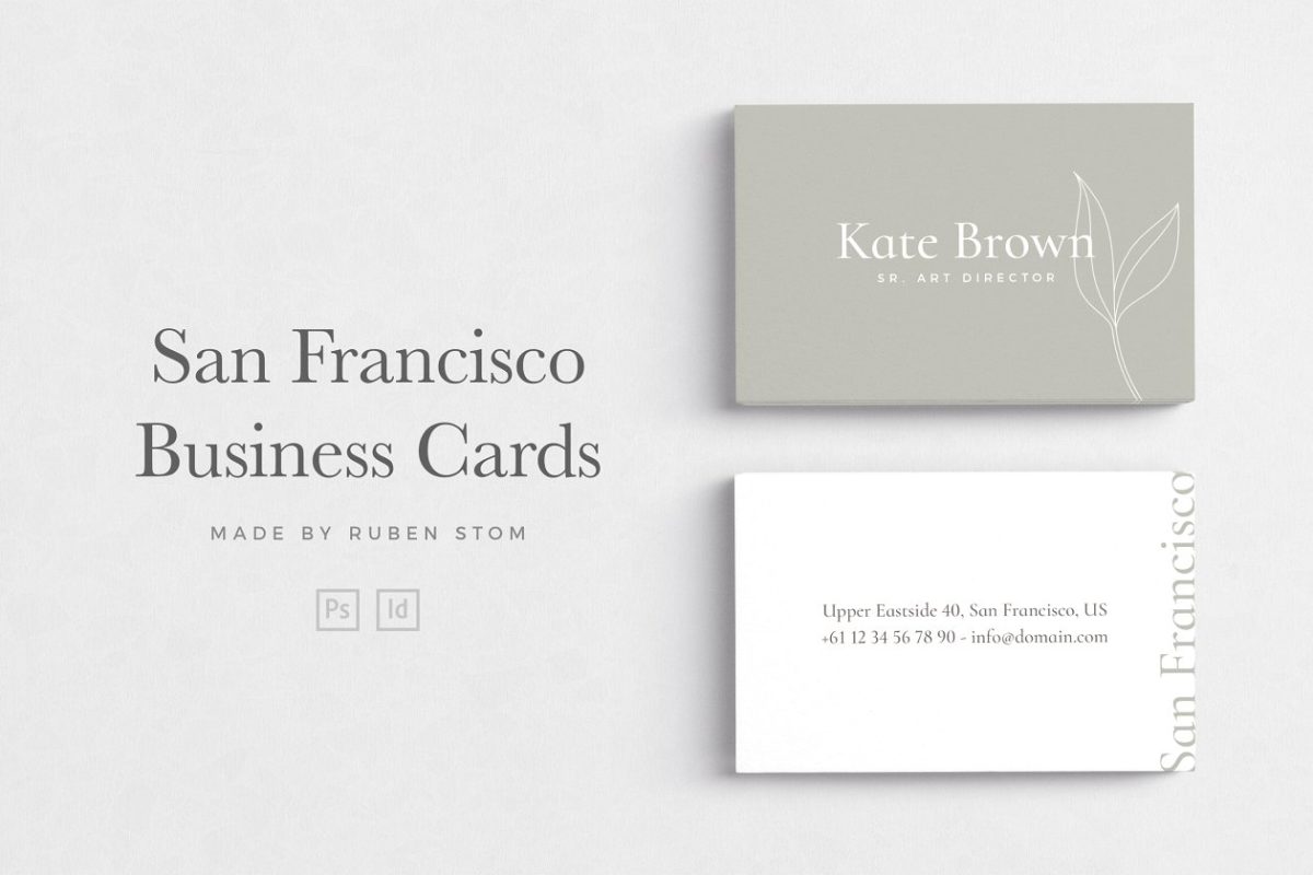 极简主义企业名片设计模板 San Francisco Business Cards
