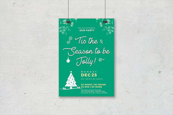 时尚简约圣诞节新年海报宣传单DM设计模板
