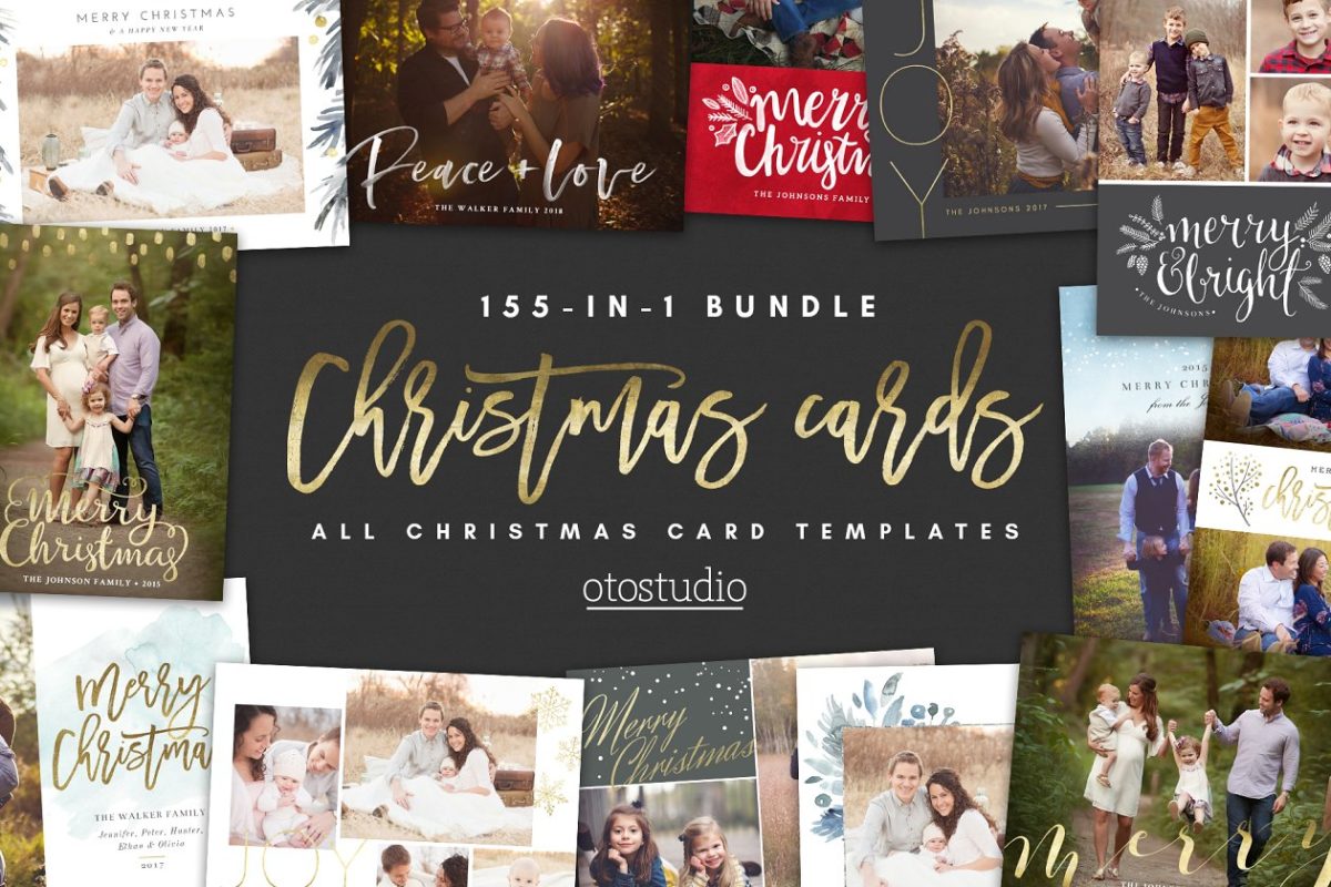 圣诞贺卡模板 SALE 155-in-1 Christmas Cards Bundle