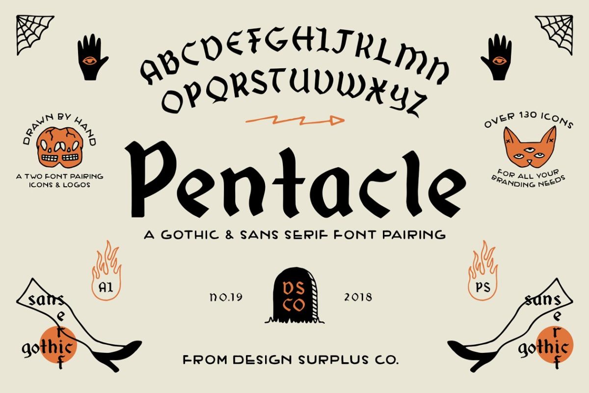 个性设计字体 Pentacle Font