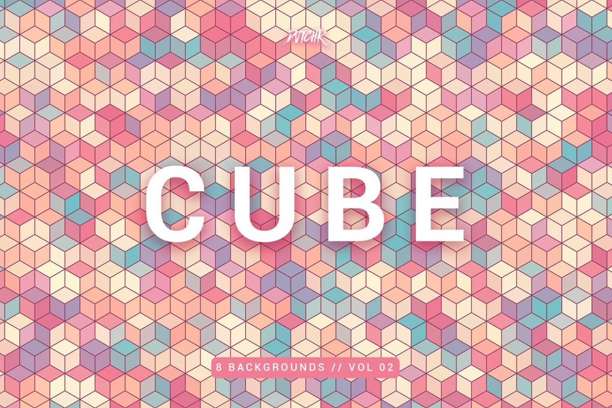 马赛克方框图案背景 Cube | Mosaic Backgrounds | Vol. 02