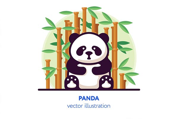 时尚可爱的矢量熊猫图标icon标志logo设计模板