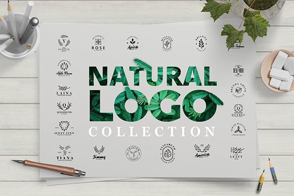 时尚高端简约现代自然标志logo设计模板集合