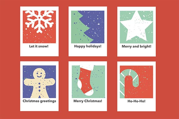 时尚高端简约新年圣诞节冬天冬季雪人圣诞老人图标icon插画插图矢量模板