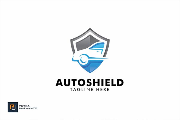 多用途的汽车盾牌结合的高品质logo标志设计模板