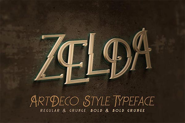 时尚高端欧式复古风格的Zelda – ArtDeco英文字体