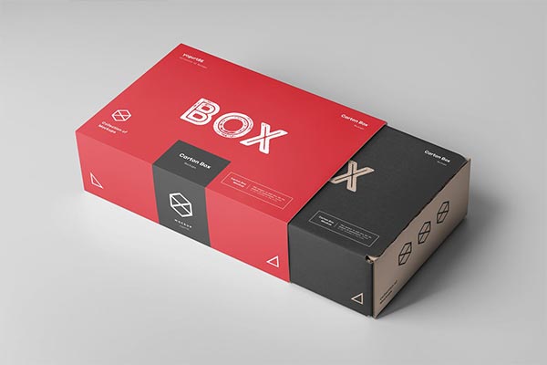 时尚高端高品质的235x160x70盒子包装设计VI样机展示模型mockups