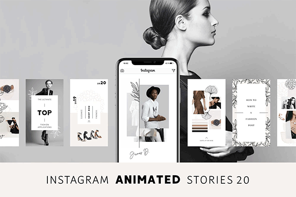 时尚高端可做动画的Instagram故事banner社交媒体海报设计模板