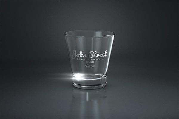 稀有少见的玻璃杯水杯标志logo样机VI展示模型mockups