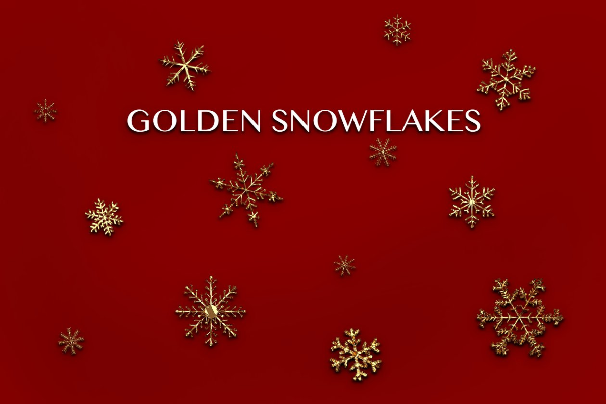 金色雪花图形 Golden Snowflakes