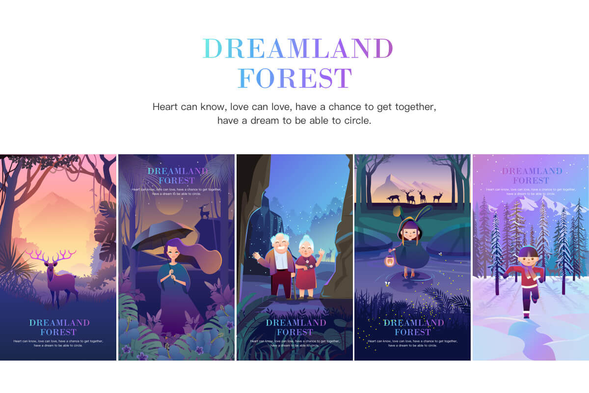 Sketch打造的启动页，森林，梦幻，亲人