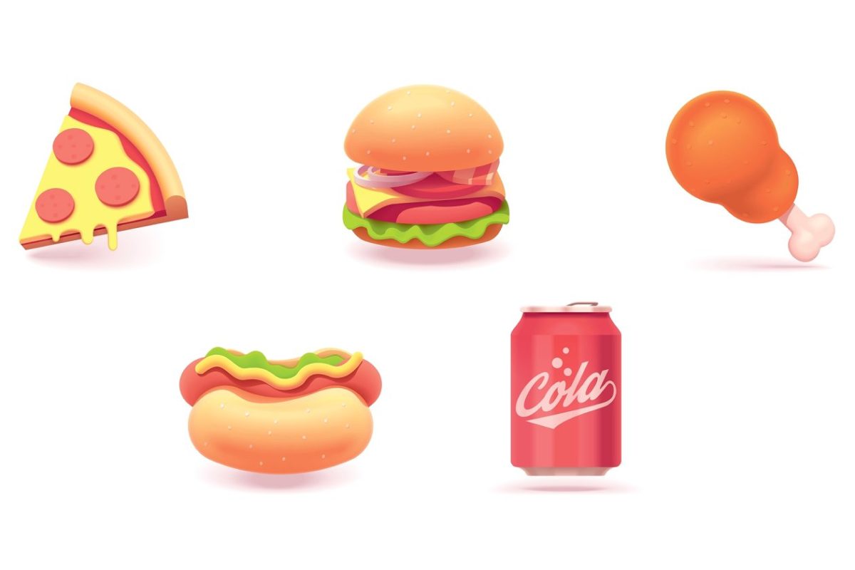 快餐图标素材 Vector fast food icon set