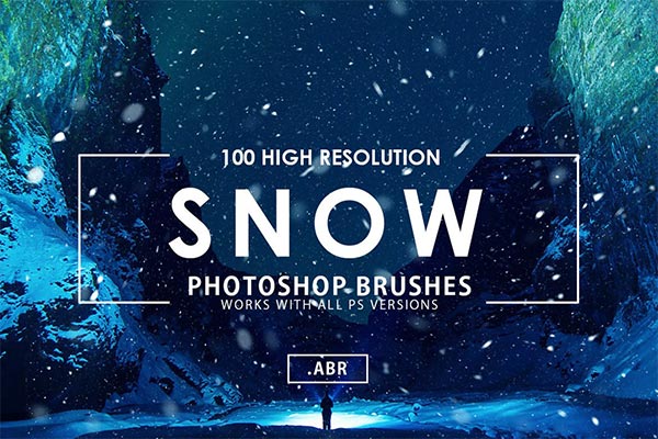 100个冬天下雪大雪Snow Photoshop笔刷大集合