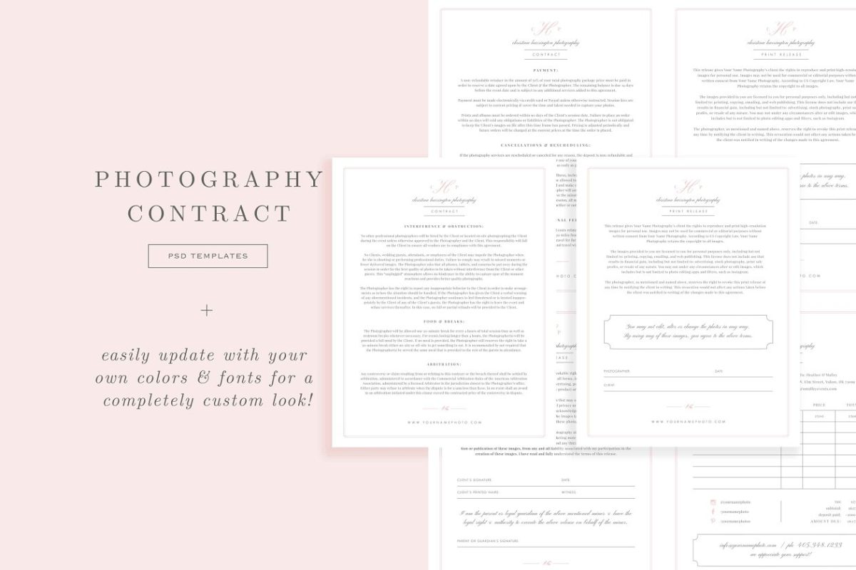 婚礼手册文档 Wedding Photographer Contract Form