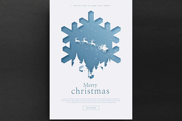 PSD | 圣诞节立体剪纸风格主题贺卡卡片元素海报DM素材