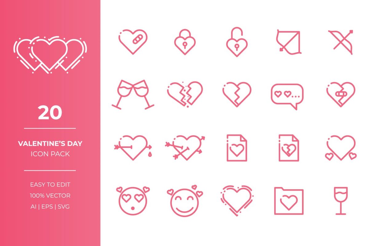 时尚高端简约细线爱情情人节图标图标icon设计模板