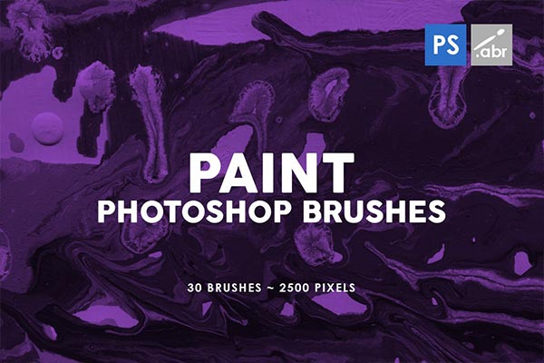 30个高品质的逼真质感的油画聚丙乙烯photoshop笔刷集合