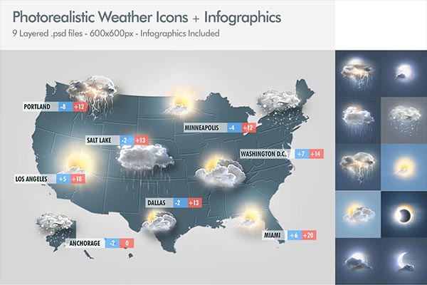 时尚高端稀有少见的被设置的照片现实天气插图插画UI图标ICON