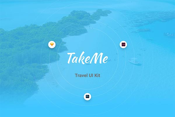 时尚高端简约多格式的旅游旅行网站设计模板UI KITS（PSD，XD，SKETCH）