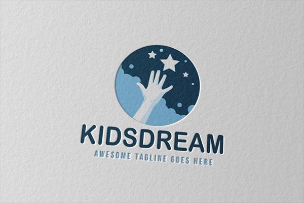 时尚高端的高品质儿童梦想幻想logo标志设计模板