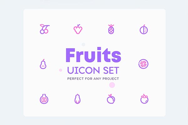 时尚简约高品质的水果和蔬菜图标icon集合
