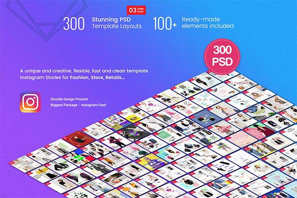 300个时尚高端Instagram社交媒体banner海报设计模板大集合