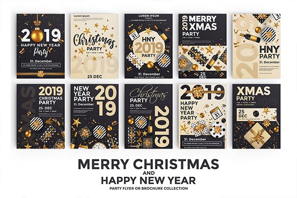 10个非常好用的新年圣诞节礼物海报宣传单DM设计模板大集合