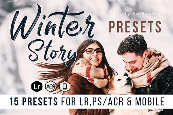 为Lightroom，Photoshop（ACR）和Mobile提供这套跨平台的冬季主题生活方式和肖像预设