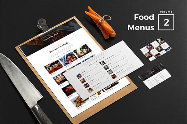 时尚高端网站页面高端餐厅菜单菜谱设计模板UI KITS