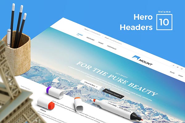 适合各种网页设计项目令人惊叹的11个Hero Headers设计模板vol.10