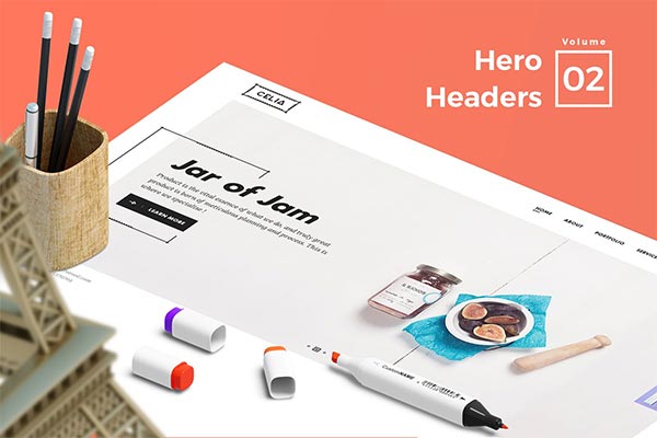 适合各种网页设计项目令人惊叹的12个Hero Headers设计模板vol.2